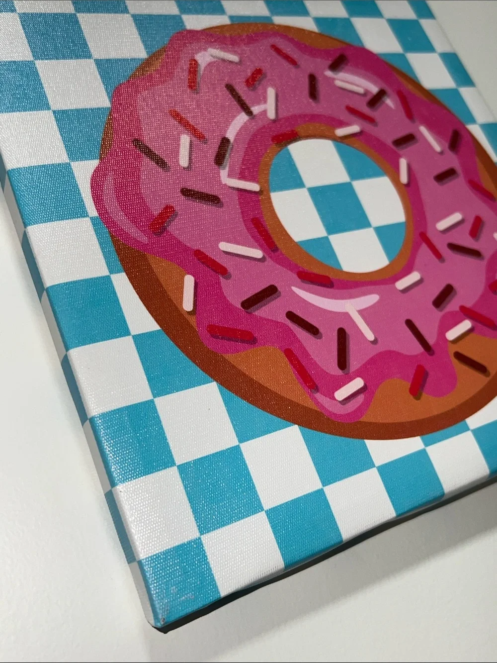 Pink Donut Wall Art Canvas - Home Wall Decor